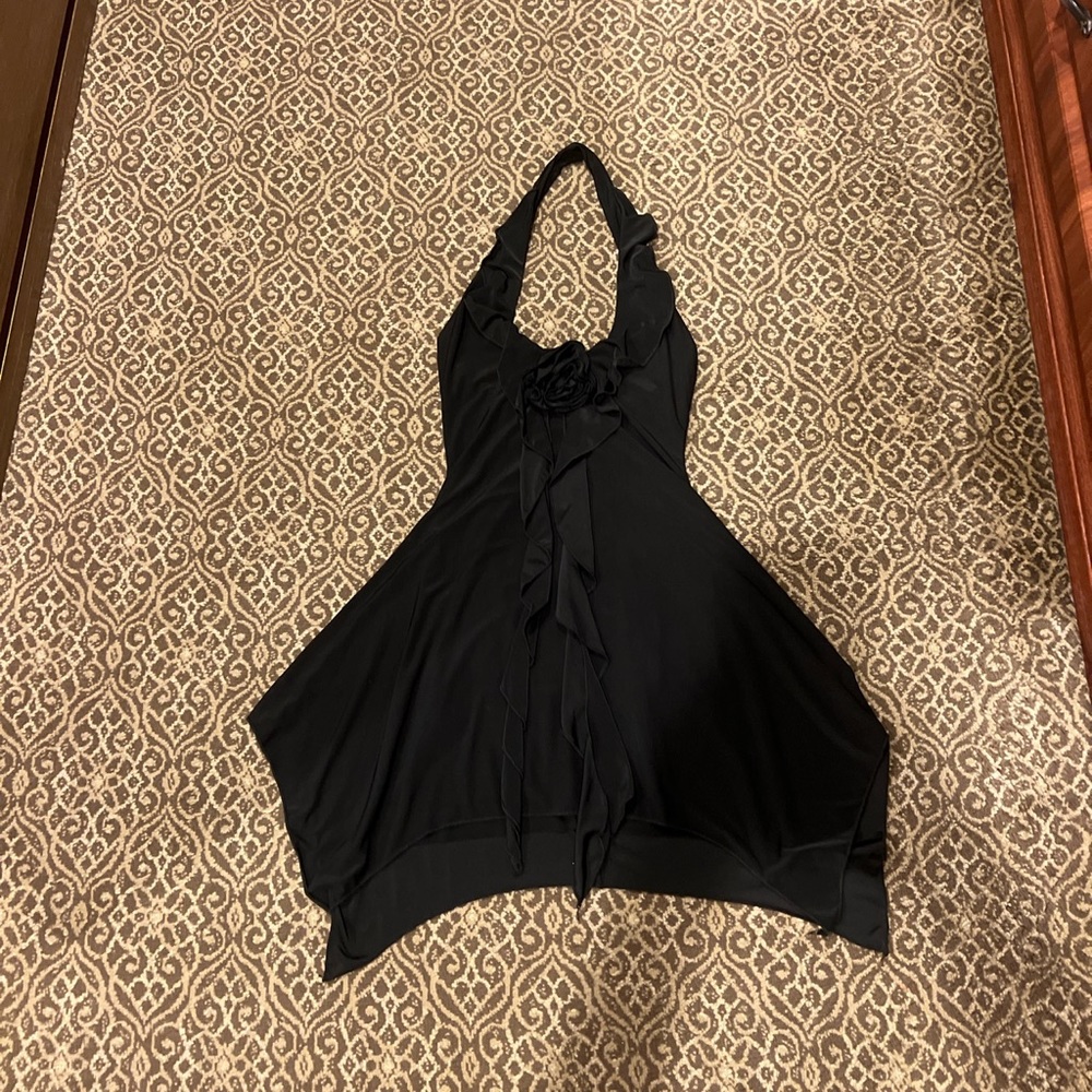 Women black dress with flower- size S